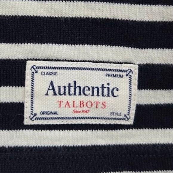 Talbots Navy White Striped Daisy Embroidered Top Women's M 100% Cotton - Picture 9 of 9